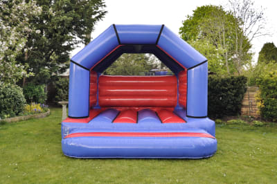 Blue and Red Bouncy Castle 12ft x 12ft A Frame, a bouncy castle for hire from Bouncy Boss