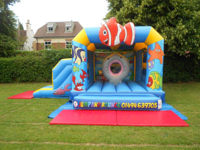 18 x 14 Fishy Fantasia Bounce and Slide, a bounce and slide combo for hire from Jump & Bounce