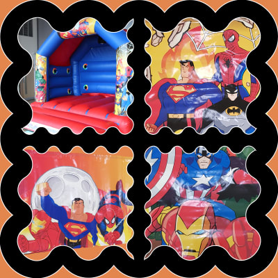 (BC-4) "Marvel Super Heroes" Red & Blue Themed Bouncy Castle, a bouncy castle for hire from KiDz Parties LLP
