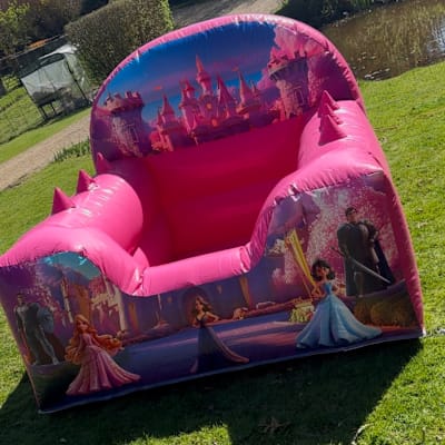 Princess High Back Inflatable Ball Pool, a soft play set for hire from Bouncing Happy
