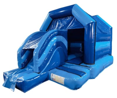 12 ft x 18 ft Light Blue and Blue Slide, a inflatable slide for hire from Bouncy Castle Boys