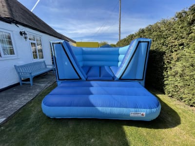 11x14 Blue/Dark Blue V Front, a bouncy castle for hire from Epic Inflatables & Soft Play Hire