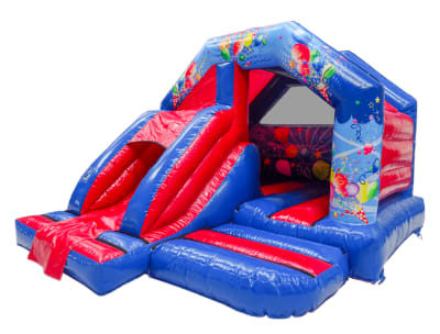 Party Time Bounce n Slide, a bounce and slide combo for hire from Bouncy Mania