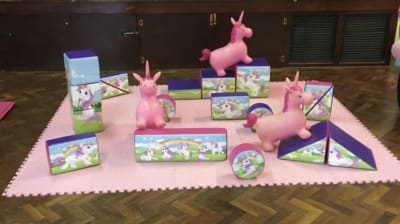 Unicorn Soft Play, a soft play set for hire from Chloe's Castles