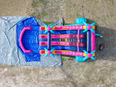 18ft Dual Lane Teal Rippling Rush Slide | Wet or Dry Rental