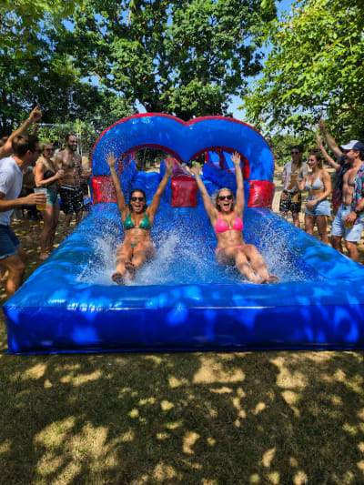 Slip and Slide With Pool, a inflatable slide for hire from Funday Entertainment