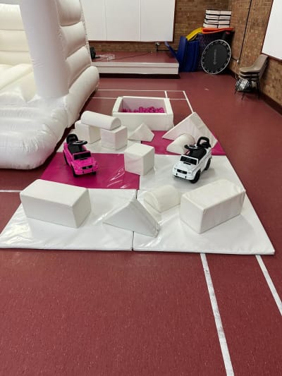 Premium White Wedding Softplay, a soft play set for hire from Bouncy Castle Fun World