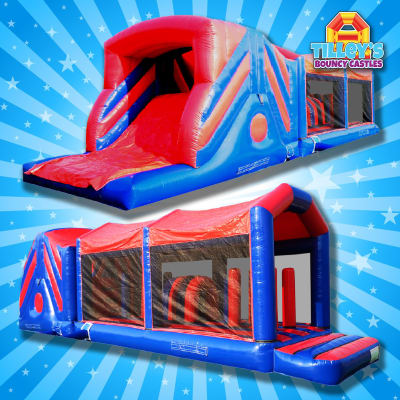 Obstacle Course (45ft), a assault course for hire from Tilley's Bouncy Castles and Soft Play Hire