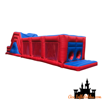 50ft Red And Blue Assault Course, a assault course for hire from Ace Inflatables