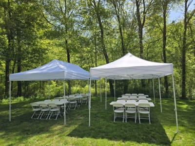 Tents, Table, Chairs