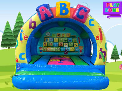 ABC Bouncy Castle with Hopscotch 13x13ft, a bouncy castle for hire from Have A Bounce