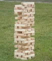 Giant Wooden Blocks game, a inflatable game for hire from Wallington Bouncy Castles