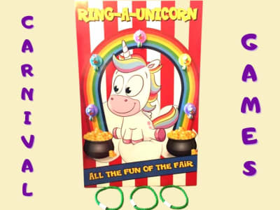 Carnival game Ring A Unicorn, a inflatable game for hire from Have A Bounce