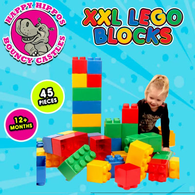 XXL Lego Blocks plus 1x Soft Play Matt, a soft play set for hire from Happy Hippos Bouncy Castles