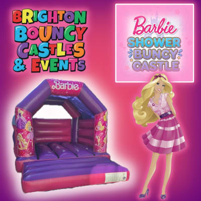 Barbie Bouncy Castle Multiple Colours Available, a bouncy castle for hire from Brighton Bouncy Castles