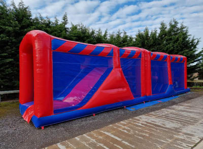 Red and Blue Assault Course, a assault course for hire from Harry's Quads 'N' Castles