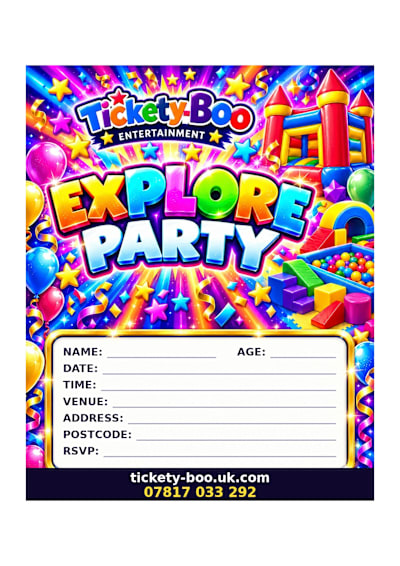 Explore Party printable party invitation