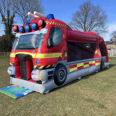 Fire Engine Fun Run, a assault course for hire from KBS Inflatable Kingdom