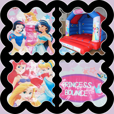 (BC-2) "Disney Princess" Red & Blue Themed Bouncy Castle, a bouncy castle for hire from KiDz Parties LLP