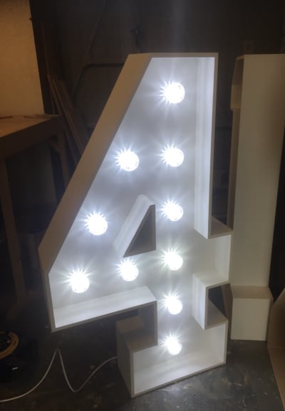 Led Light Up Numbers & Letters - Bouncy Castle Hire in Gravesend, Strood,  Sidcup, Welling, Northfleet, Sevenoaks, Dartford, Chatham