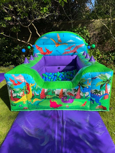 Dino Ball Pit, a soft play set for hire from Elmbridge Inflatables