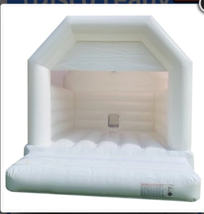 White Adult Bouncy Castle 15ft x 15ft, a adult bouncy castle for hire from Bouncy Castle Boys
