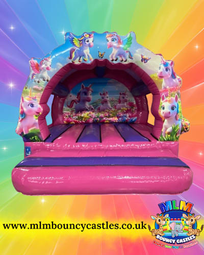 12ft x 12ft Unicorn Themed Bouncy Castle, a bouncy castle for hire from MLM Bouncy Castles