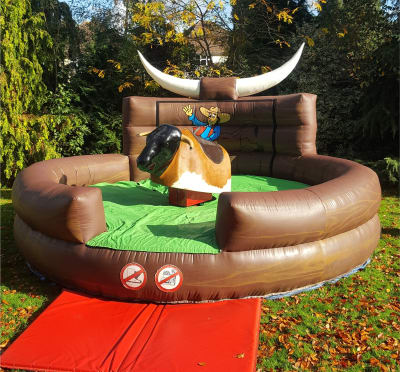 Rodeo Bull Hire Surrey, a inflatable game for hire from Alpha Bouncy Castles & Events