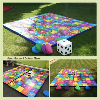 Snakes & Ladders Original Giant Game, a inflatable game for hire from BJ's Bouncy Castles & Soft Play Hire