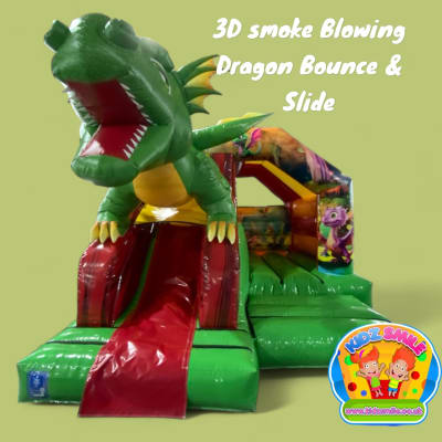 3D Dragon Front Combi with Optional Smoke blower, a bouncy castle for hire from Kidz Smile