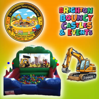 Jcb / Construction Themed Inflatable Ball Pool, a soft play set for hire from Brighton Bouncy Castles