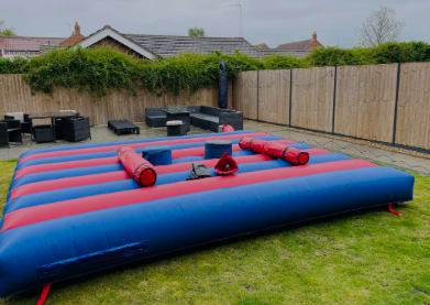 Gladiator Duel, a inflatable game for hire from Laxcorp Event Hire