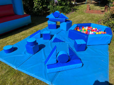 Blue/Dark Blue Soft Play, a soft play set for hire from Epic Inflatables & Soft Play Hire