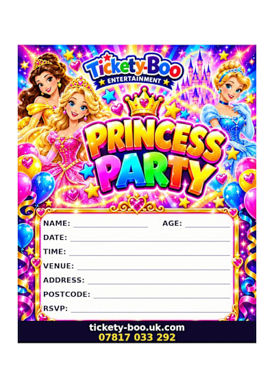 Princess Party printable party invitation