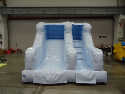 Pastel Blue Mini Slide, a inflatable slide for hire from Playdays Parties