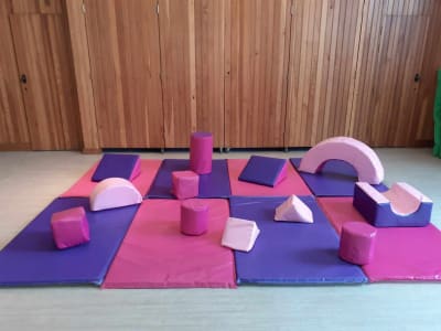 12 Piece Pink and Purple Softplay, a soft play set for hire from Bouncy Castle Factory
