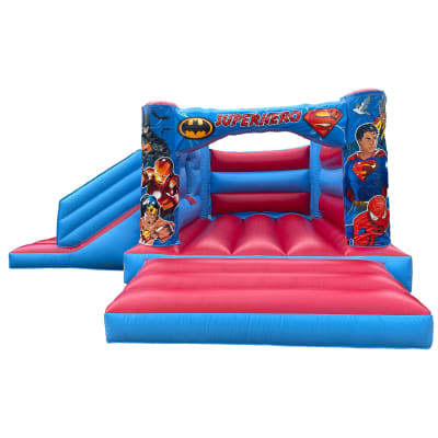 Superhero H Frame Bounce and Slide, a bounce and slide combo for hire from Chloe's Castles
