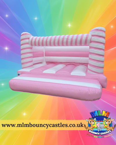 12ft x 12ft Luxury Pink Candy Twist Castle, a bouncy castle for hire from MLM Bouncy Castles