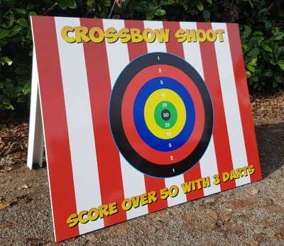 Cross Bow Shoot Side Stall Game, a inflatable game for hire from Abc Party Hire