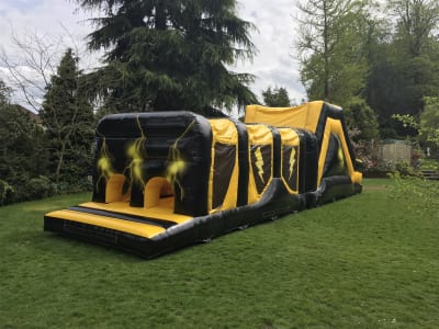 Lightning Run 2 Part Energy Obstacle Course, a assault course for hire from Alpha Bouncy Castles & Events