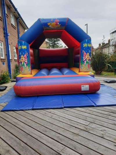 11 x 15 Baby Shark Bouncy Castle, a toddler inflatable for hire from TnT PartyTime