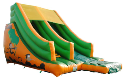 15 x 25ft Jungle Super Slide, a inflatable slide for hire from JV Bouncy Castle Hire