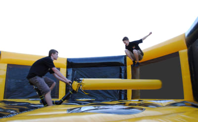 Last One Standing Sweeper Game, a inflatable game for hire from JV Bouncy Castle Hire