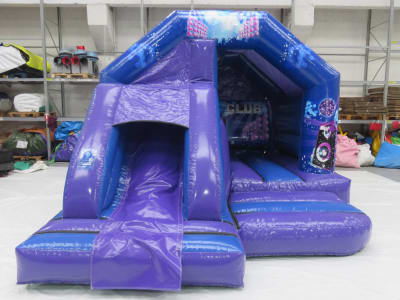 12ft x 15ft Disco Bounce and Slide with lights and speaker, a bounce and slide combo for hire from Abc Party Hire