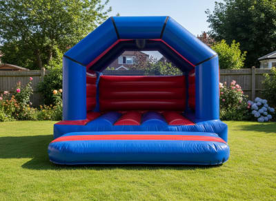 Blue & Red Bouncy Castle 12x12ft, a bouncy castle for hire from The Bounce Boutique