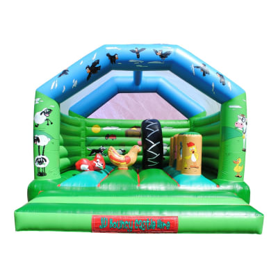 18 x 18ft Farmyard Activity Bouncy Castle, a bouncy castle for hire from JV Bouncy Castle Hire