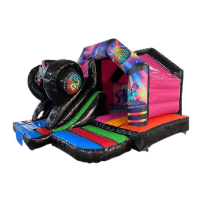 3D Disco Slide Combi, a bounce and slide combo for hire from Crockerz Castles