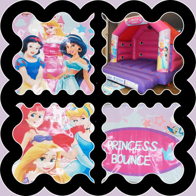 (BC-2) "Disney Princess" Pink & Purple Themed Bouncy Castle, a bouncy castle for hire from KiDz Parties LLP
