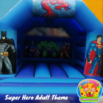 Super hero Adult Bouncy Castle, a adult bouncy castle for hire from Kidz Smile