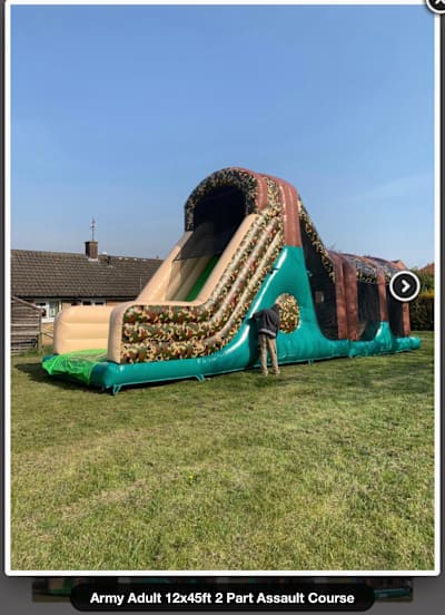 Army Themed Assault Course - 45FT - 2 piece, a assault course for hire from Bounce N Fun